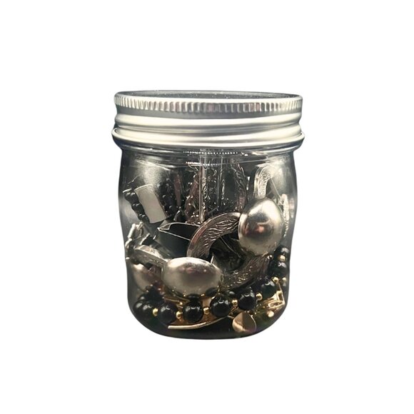 Vintage Mystery Lot Jewelry Jar 8 oz Jar of Vintage and Modern Jewelry - Picture 2 of 4